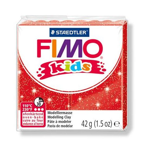 Staedtler FIMO Kids Égethető gyurma 42g - Glitteres piros