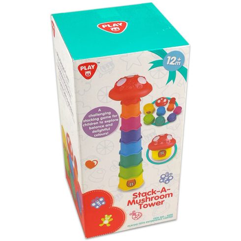 Playgo Toys 2392-1 Gombás toronyépítő Piramis bébijáték