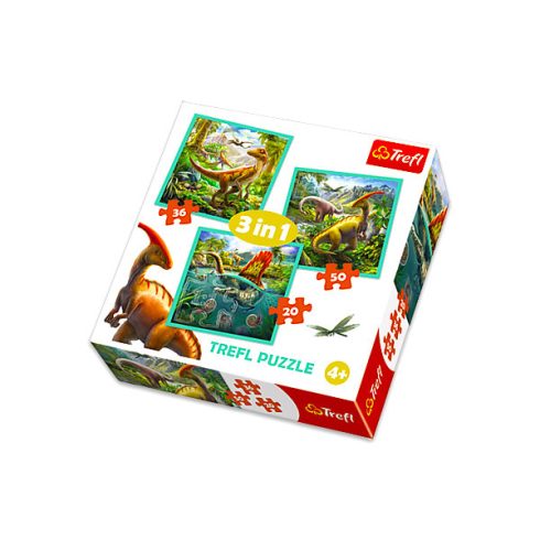 Trefl 34837 dinoszauruszok 3 az 1-ben puzzle 20, 36, 50 darabos