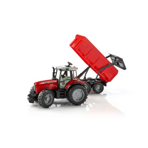 Bruder Massey Ferguson 7480 pótkocsival Piros