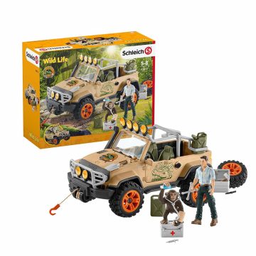   Schleich 42410 Wild Life Terepjáró csörlővel és figurákkal