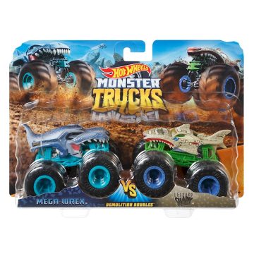   Mattel Hot Wheels Monster Trucks Die-Cast Mega Wrex vs Leopard Shark 2 db-os Terepjáró Szett (1:64)