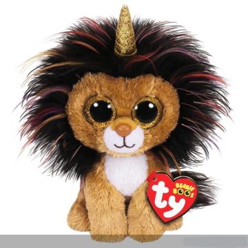   Ty Beanie Boos: Ramsey egyszarvú oroszlán plüss figura - 15 cm