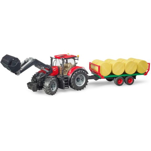 Bruder Case IH Optum 300CVX Bálaszállító pótkocsival (1:16) - Színes