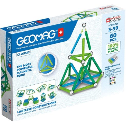 Geomag: Classic Green Line mágneses építőjáték 60 darabos készlet