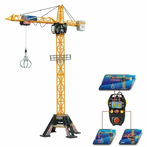 Dickie Toys Mega építőipari daru 120cm - Narancs/fekete