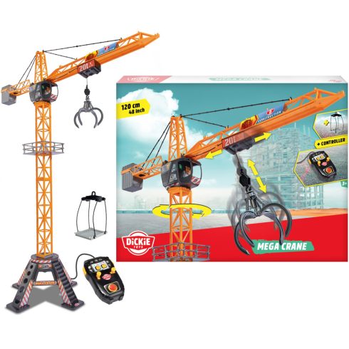 Dickie Toys Mega építőipari daru 120cm - Narancs/fekete