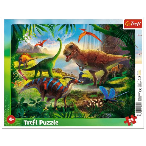 Trefl: Dinoszauruszok - 25 darabos keretes puzzle