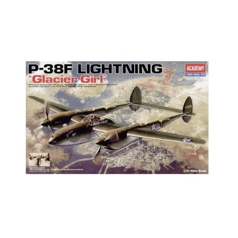 Academy P-38F Lighting Glacier Girl vadászrepülőgép műanyag modell (1:48)