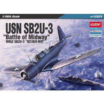   Academy USN SB2U-3 Vindi cator Battle of Midway repülőgép műanyag modell (1:48)