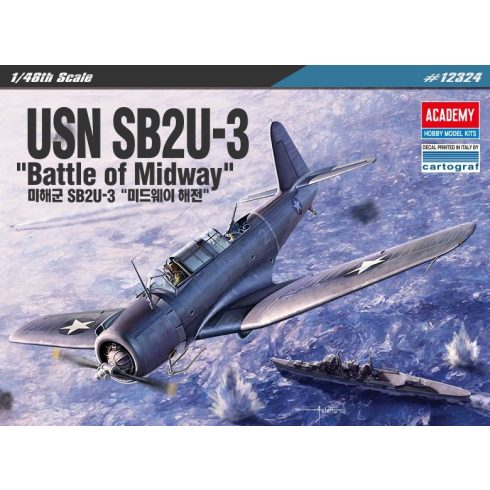 Academy USN SB2U-3 Vindi cator Battle of Midway repülőgép műanyag modell (1:48)