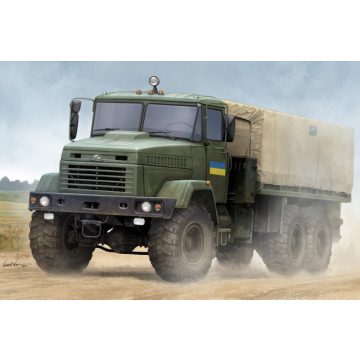   HobbyBoss Ukraine KrAZ-6322 Soldier Cargo Truck katonai teherautó műanyag modell (1:35)