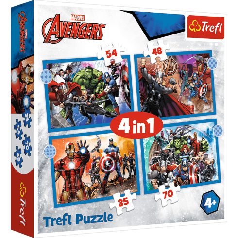 Trefl Bátor bosszúállók - 4 in 1 puzzle