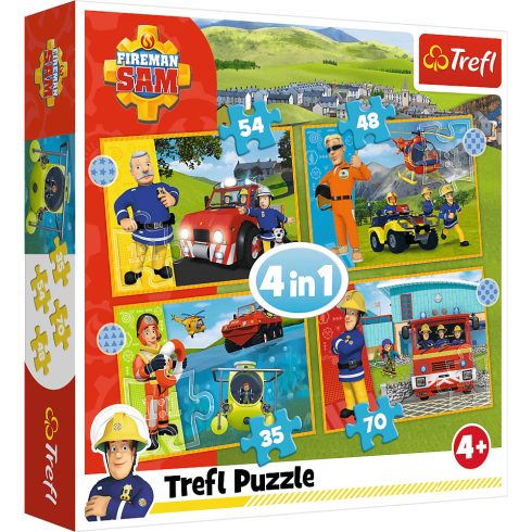 Trefl Sam a bátor tűzoltó - 4 in 1 puzzle