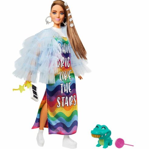 Mattel Barbie Fashionistas: Extravagáns barna hajú baba
