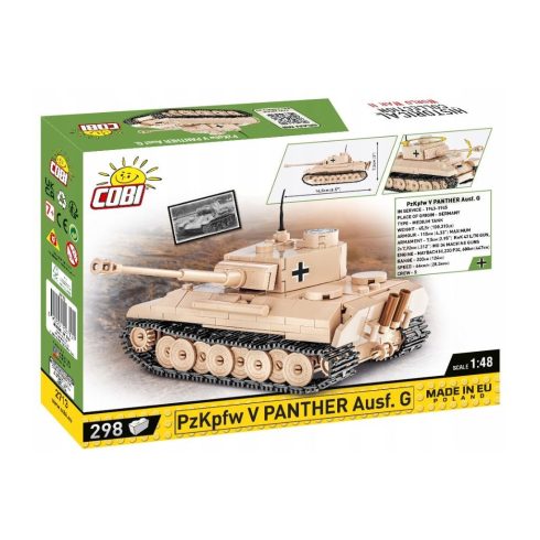 Cobi PzKpfw V Panther Ausf. G tank 298 darabos építőjáték 1:48