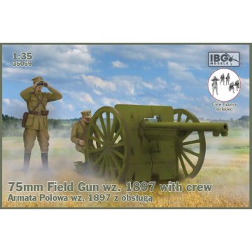   IBG 75mm Field Gun wz. 1897 with Polish Artill ágyú műanyag modell (1:35)