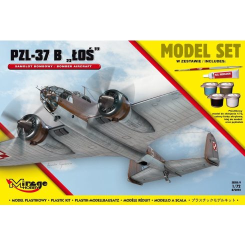 Mirage Hobby PZL-37B Los repülőgép műanyag modell (1:72)