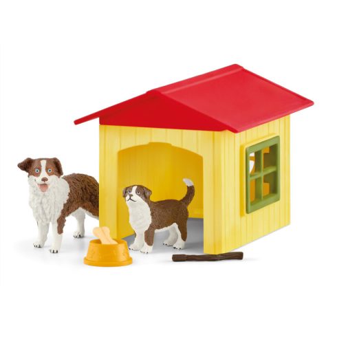 Schleich Farm World kutyaház játékfigurákkal