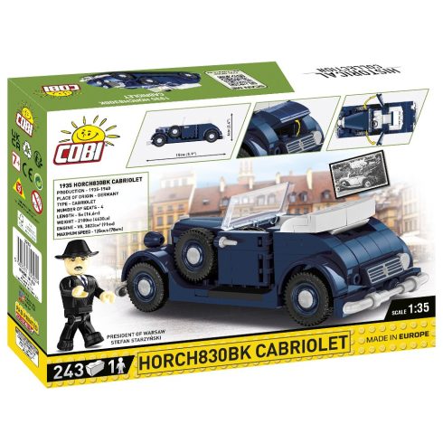 Cobi Horch830BK Cabriolet autó 248 darabos építőjáték 1:35