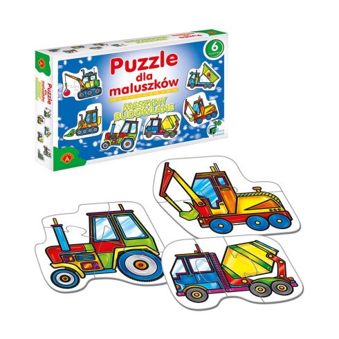 Alexander Építőipari gépek 2, 3, 6 darabos Forma Puzzle kirakó készlet