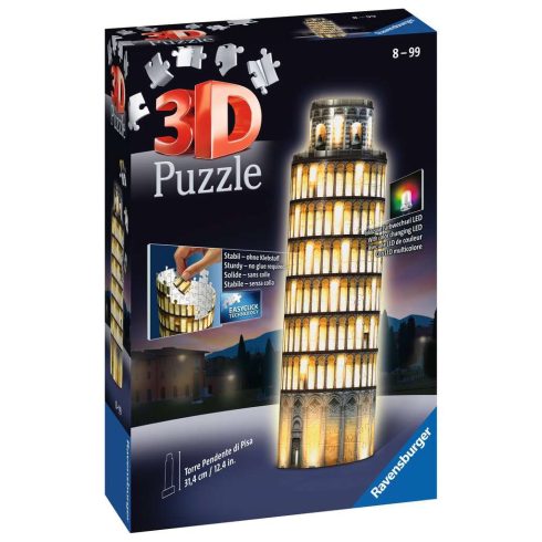 Ravensburger Pisai ferde torony éjjel - 216 darabos 3D LED-es puzzle