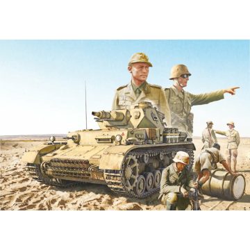   Italeri Pz.Kpfw.IV F1/F2 /G With Afrika Korps Infantry tank műanyag modell (1:35)