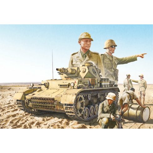 Italeri Pz.Kpfw.IV F1/F2 /G With Afrika Korps Infantry tank műanyag modell (1:35)