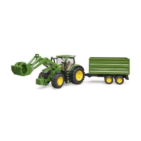 Bruder John Deere 7R 350 traktor pótkocsival (1:16) - Zöld