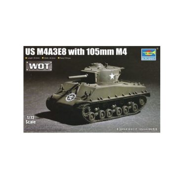   Trumpeter US M4A3E8 + 105mm M4 harckocsi műanyag modell (1:72)