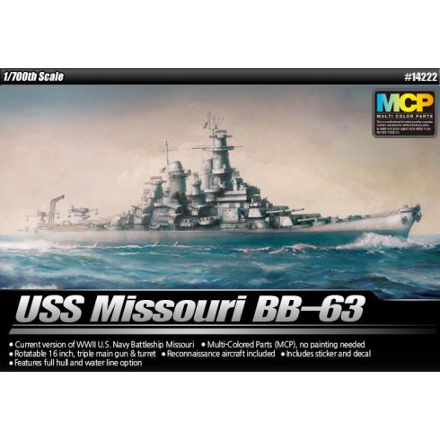 Academy BB-63 USS Missouri hajó műanyag modell (1:700)