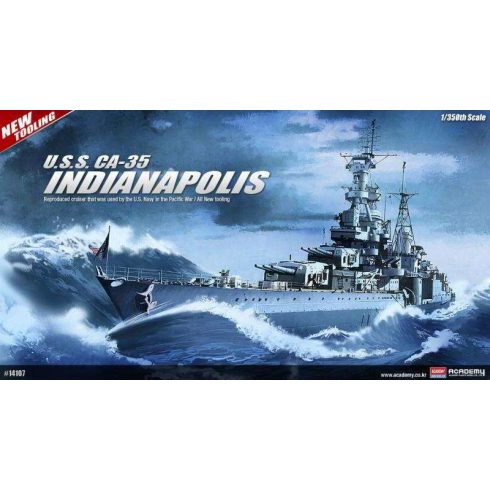 Academy USS Indianapolis CA-35 csatahajó műanyag modell (1:350)