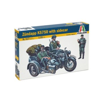   Italeri Zundapp KS750 oldalkocsis motorkerékpár műanyag modell (1:35)