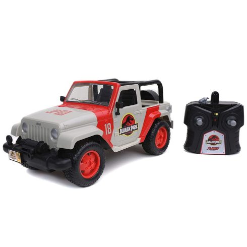 Jada Toys Jurassic Park: Jeep Wrangler távirányítós autó - Bézs/Piros