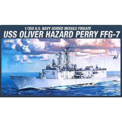 Academy USS Oliver Hazard Perry FFG-7 csatahajó műanyag modell (1:350)