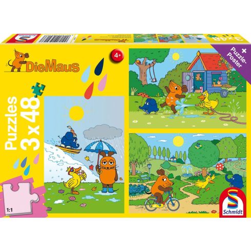 Schmidt Spiele DieMaus 3 x 48 darabos puzzle