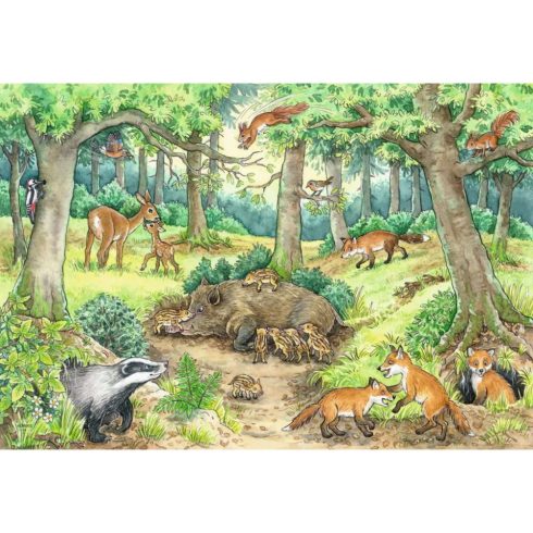 Ravensburger Állatok az erdőben és a réten - 2x12 darabos puzzle