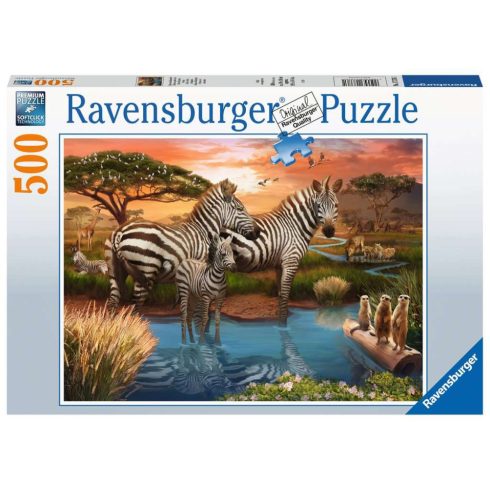 Ravensburger Zebrák a vízlelőhelyen - 500 darabos puzzle