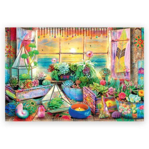 Trefl Puzzle Wood Craft: Tengerparti nyaraló - 501 darabos fa puzzle