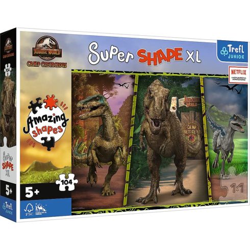 Trefl Jurassic World Színes dinók - 104 darabos XL puzzle