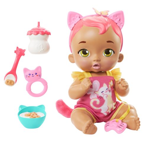 Mattel My Garden Baby Snack & Snuggle interaktív baba - Pink cica