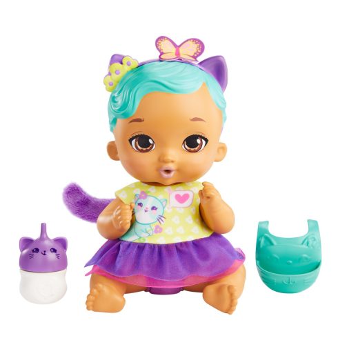 Mattel My Garden Baby Snack & Snuggle interaktív baba - Türkiz cica