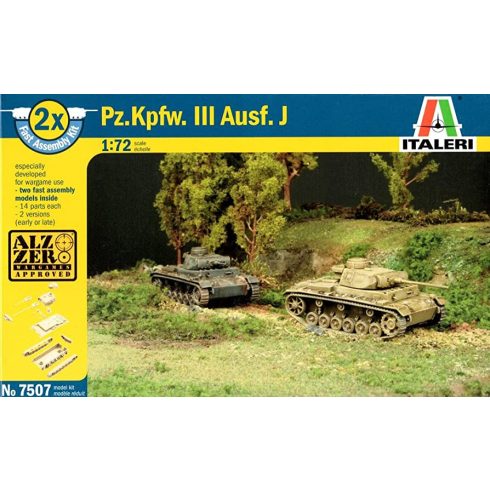 Italeri Pz.Kpfw.III Ausf.J tank műanyag modell (1:72)