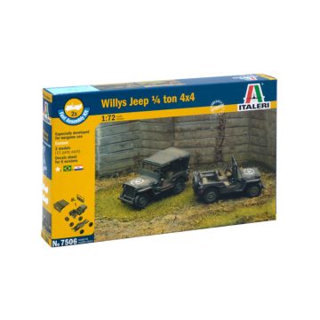   Italeri Willys Jeep 1/4 Ton 4 katonai jármű műanyag modell (1:72)