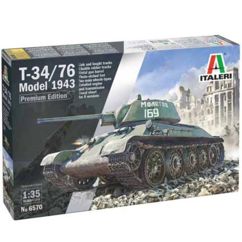 Italeri T-34/76 Mod. 1943 prémium harckocsi műanyag modell (1:35)