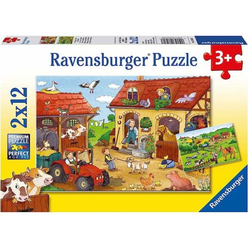 Ravensburger Munka a gazdaságban 2 az 1-ben puzzle 2x12 darabos