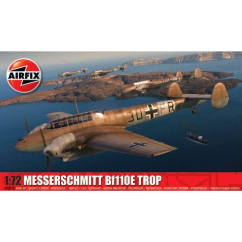 Airfix Messerschmitt Bf 110E/E-2 Trop vadászrepülőgép műanyag modell (1:72)