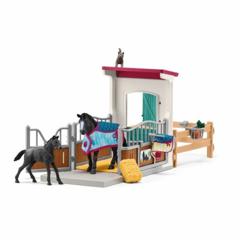 Schleich Horse Club - Ló box kancával és csikóval