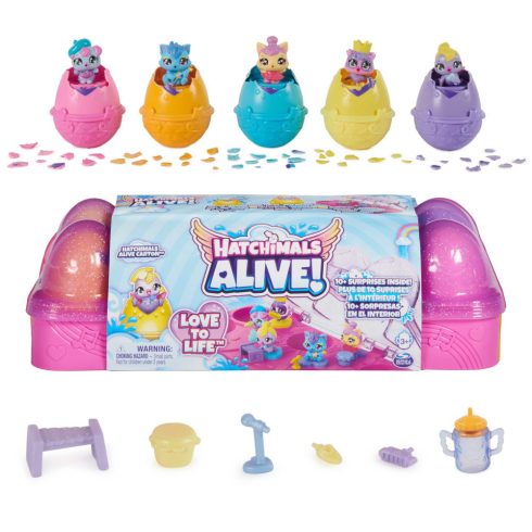 Hatchimals Alive! tojástartó 5 mini figurával - Vizes csomag