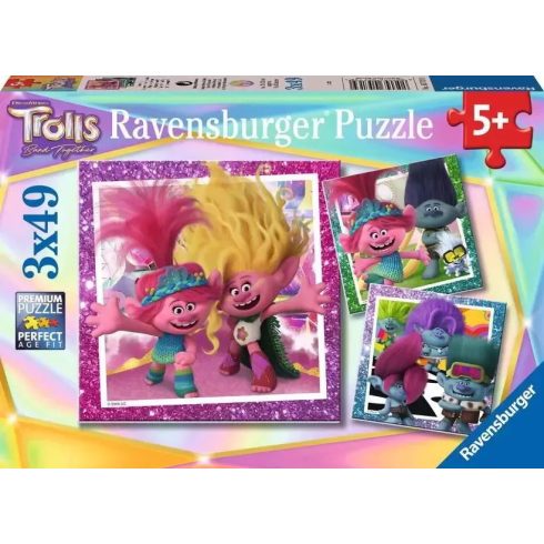 Ravensburger Trolls 3 3 az 1-ben puzzle 3x49 darabos